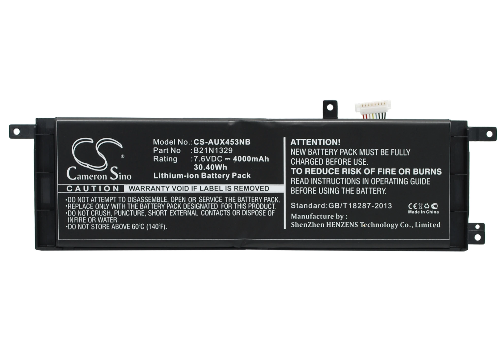 CS 4000mAh/30.40Wh battery for Asus B06WWPXC3M,B076M3XCC9,BATTX553,D553M,D553MA,D553MA-XX173H,D553MA-XX180H,XX190H
CS 4000mAh/30.40Wh battery for Asus B06WWPXC3M,B076M3XCC9,BATTX553,D553M,D553MA,D553MA-XX173H,D553MA-XX180H,XX190H