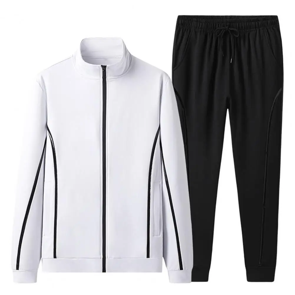 1 Set Jacket Pants Color Block Zipper Stand Collar Plus Size Ribbed Cuff Coat Drawstring Pants for Daily Wear
1 Set Jacket Pants Color Block Zipper Stand Collar Plus Size Ribbed Cuff Coat Drawstring Pants for Daily Wear