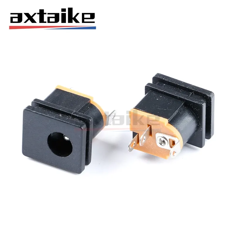 

10PCS 5.5×2.1 DC-015 DC Connectors Square Plug Male Female Jack Socket Nut Panel Mount Power Adapter DC015 5.5*2.1mm 2.0mm 3Pin