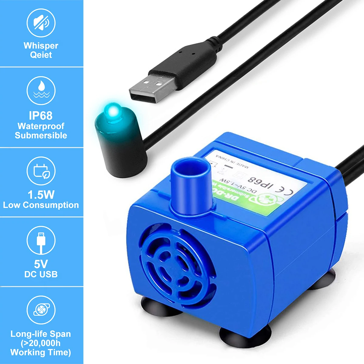 Cat Water Pump LED Light Pet Cat Water Fountain Motor Accessories Replacement for Cat Flowers Drinking Bowl Water Dispenser
Cat Water Pump LED Light Pet Cat Water Fountain Motor Accessories Replacement for Cat Flowers Drinking Bowl Water Dispenser