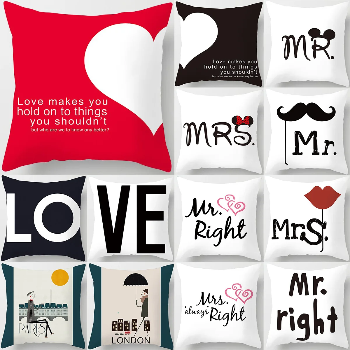 Bed Sofa Square Throw Pillow Cover Lovers Couple Pillow Case Sweetheart Pillowcase for bedroom Chair Home Decor 18x18 Inch
Bed Sofa Square Throw Pillow Cover Lovers Couple Pillow Case Sweetheart Pillowcase for bedroom Chair Home Decor 18x18 Inch
