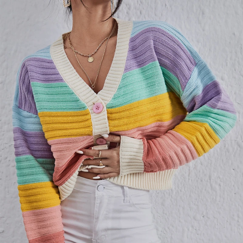 Pink Cardigan Women Cotton Long Sleeve Top Autumn Winter Striped Pink V Neck Single Breasted Knitted Striped Sweater Y2k Clothes
Pink Cardigan Women Cotton Long Sleeve Top Autumn Winter Striped Pink V Neck Single Breasted Knitted Striped Sweater Y2k Clothes