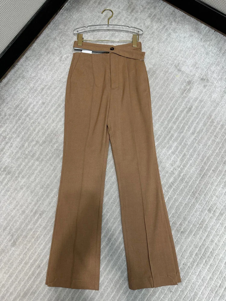 High End Hollowed Out High Waist Straight Wide Leg Slit Trousers 2022 Autumn Fashion Vintage Women Long Pants
High End Hollowed Out High Waist Straight Wide Leg Slit Trousers 2022 Autumn Fashion Vintage Women Long Pants