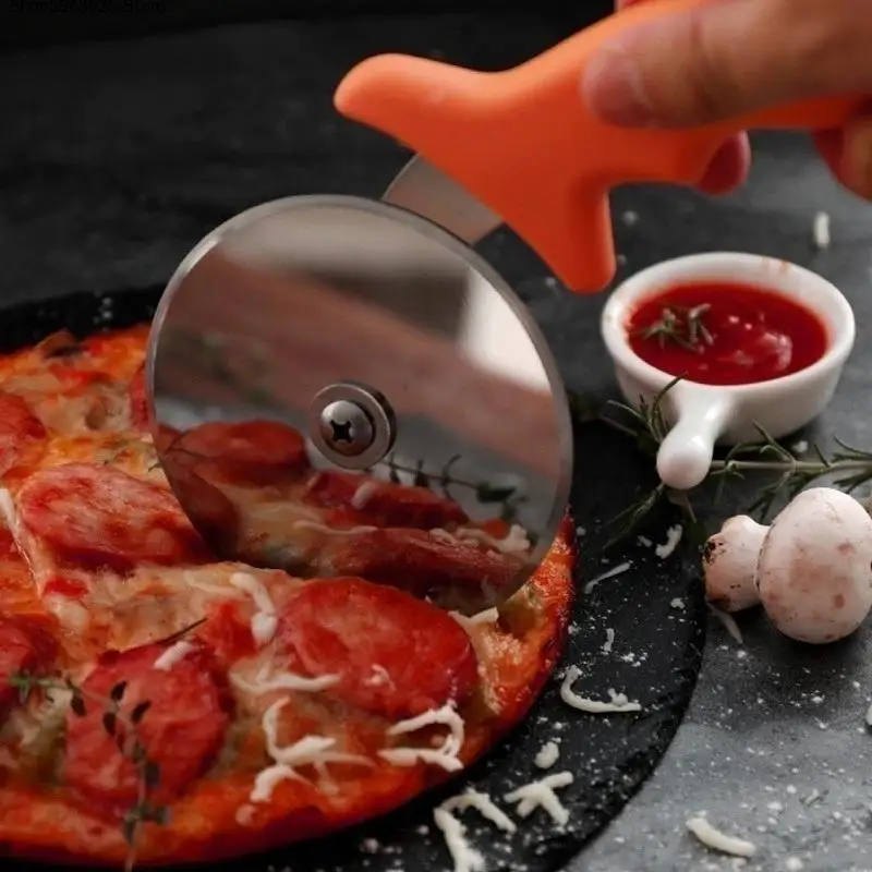 New 1PC Stainless Steel Pizza Cutter Knife Cake Tools Pizza Wheels Scissors Ideal for Pizza Pies Waffles Dough Cookies Red Color
New 1PC Stainless Steel Pizza Cutter Knife Cake Tools Pizza Wheels Scissors Ideal for Pizza Pies Waffles Dough Cookies Red Color