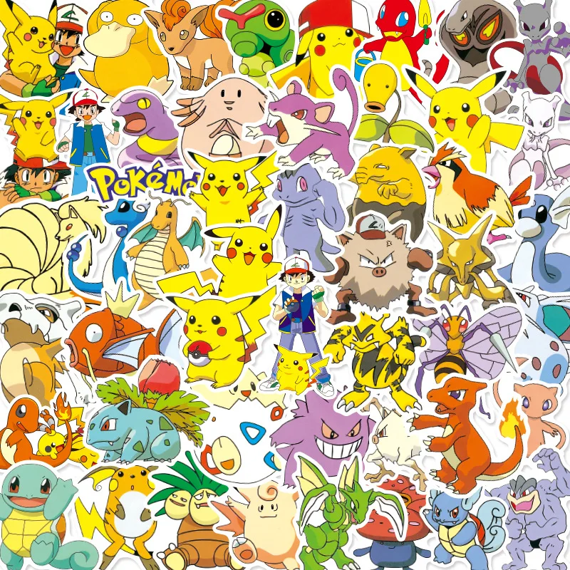 50 Sheets/Pack Pokemon Stickers Pokemon Cartoon Pikachu Charmander Stationery Water Cup Waterproof Decorative Graffiti Stickers
50 Sheets/Pack Pokemon Stickers Pokemon Cartoon Pikachu Charmander Stationery Water Cup Waterproof Decorative Graffiti Stickers