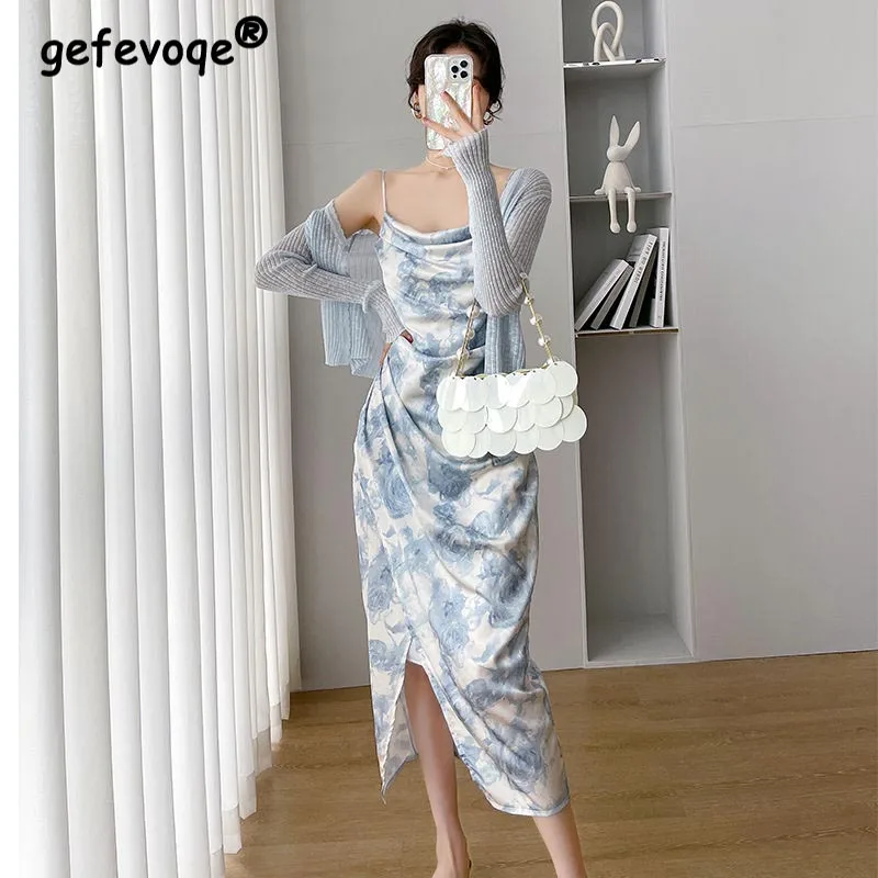 Summer Party Elegant Women 2022 Strap Sexy High Waist Split Vintage Casual Midi Dress Lady Sleeveless Satin Sweet Folds Dresses
Summer Party Elegant Women 2022 Strap Sexy High Waist Split Vintage Casual Midi Dress Lady Sleeveless Satin Sweet Folds Dresses
