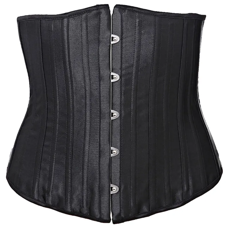 

26 Steel Boned Corset Women Underbust Bustier Satin Gothic Gorset Plus Size Corselet Daily Outfit Korse Brocade Korsett Cincher