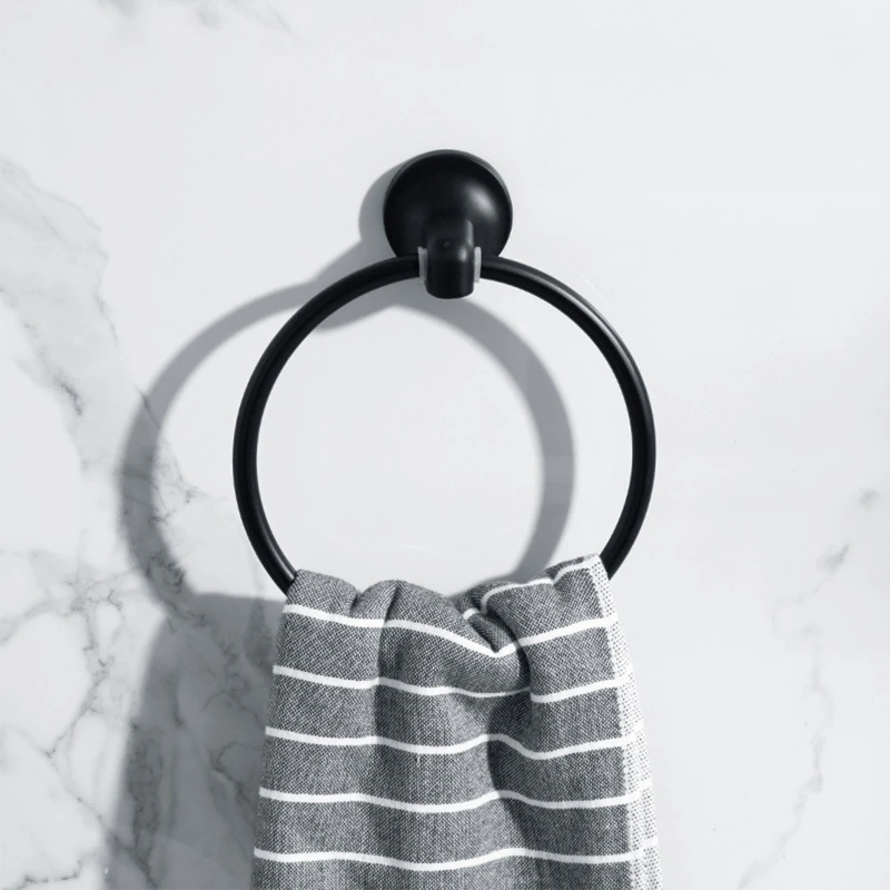 Wall Mounted Round Towel Holder Retro Black Towel Ring Wall Hanging Lavatory Storage Rack Classic Bathroom Accessories 87HB
Wall Mounted Round Towel Holder Retro Black Towel Ring Wall Hanging Lavatory Storage Rack Classic Bathroom Accessories 87HB