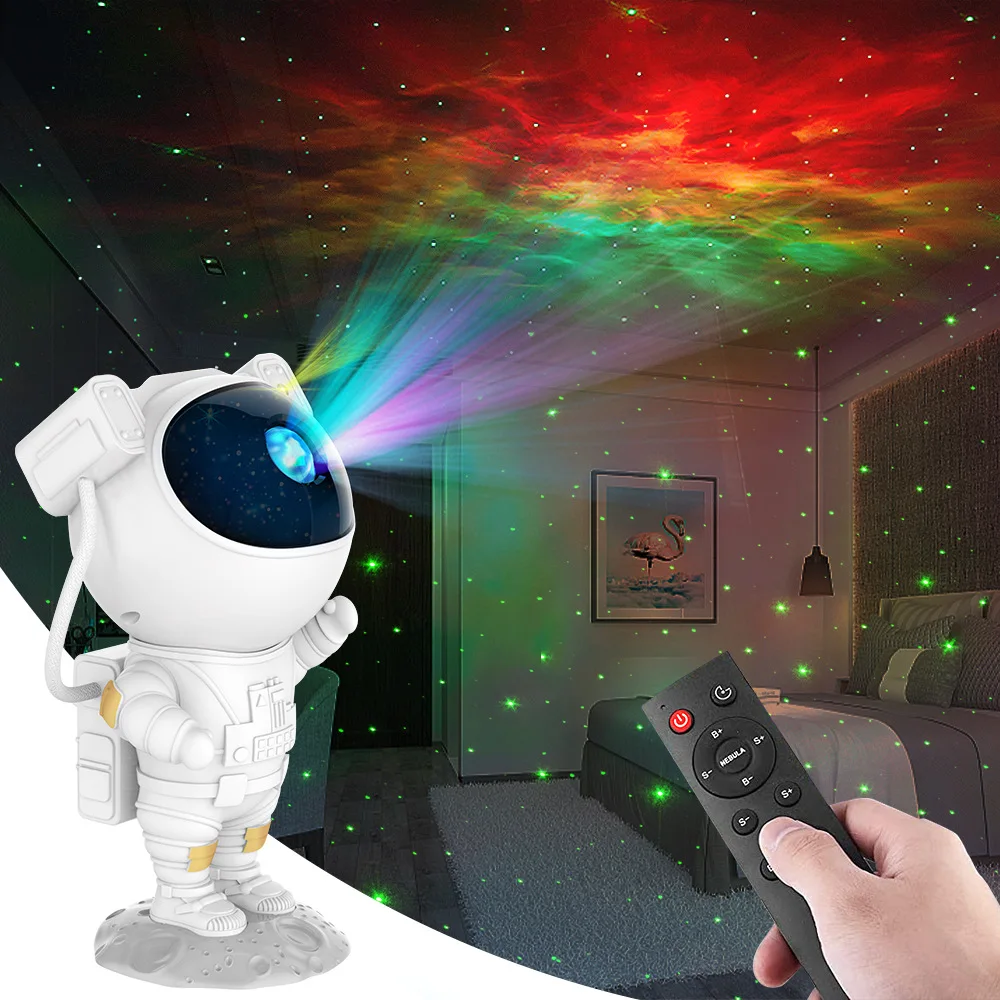 

Kids Star Projector Night Light with Remote Control 360°Adjustable Design Astronaut Nebula Galaxy Lighting for Children Adults