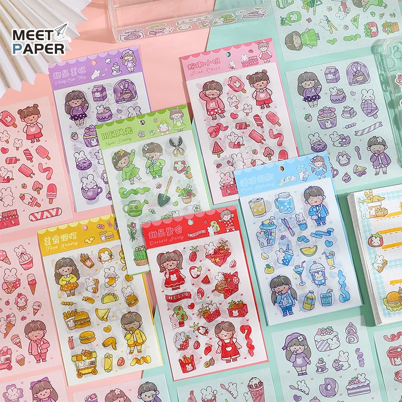 4 Sheets Cartoon Girl Kawaii Stickers for Decoration Aesthetic Scrapbooking Supplies Material Journal Planner School Stationery
4 Sheets Cartoon Girl Kawaii Stickers for Decoration Aesthetic Scrapbooking Supplies Material Journal Planner School Stationery