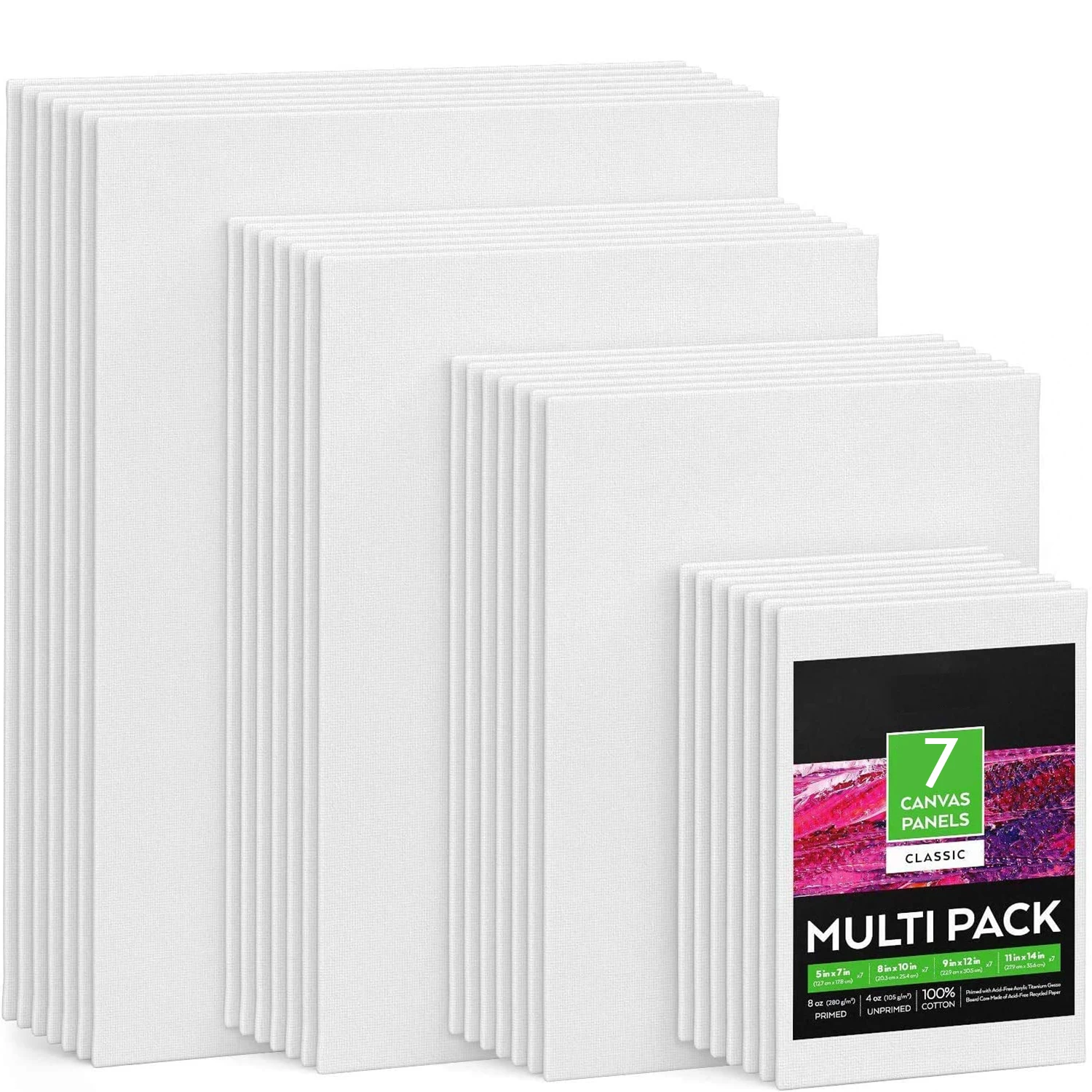 Painting Canvas Panels Multi pack of 7, 100% Cotton Artist Canvas Boards for Painting Multi Size Primed White Canvas for Acrylic
Painting Canvas Panels Multi pack of 7, 100% Cotton Artist Canvas Boards for Painting Multi Size Primed White Canvas for Acrylic