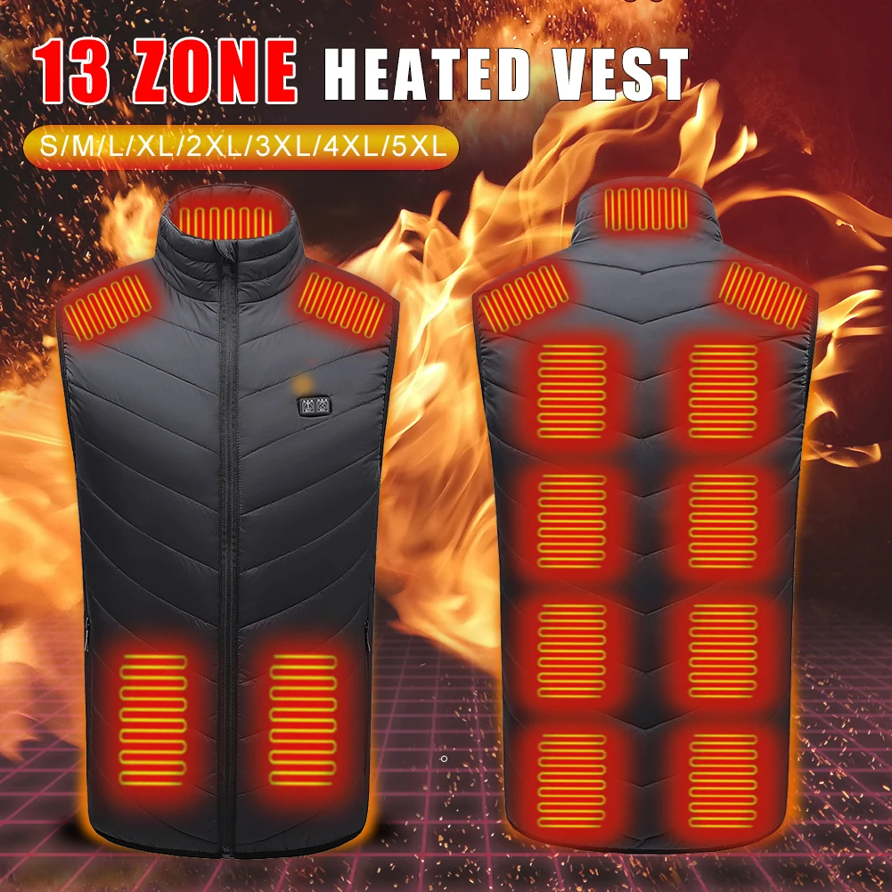13 Areas USB Heated Vest For Men Electric Heating Vest Washable Winter Sleeveless Heated Jacket Body Warmer For Sports Hiking
13 Areas USB Heated Vest For Men Electric Heating Vest Washable Winter Sleeveless Heated Jacket Body Warmer For Sports Hiking
