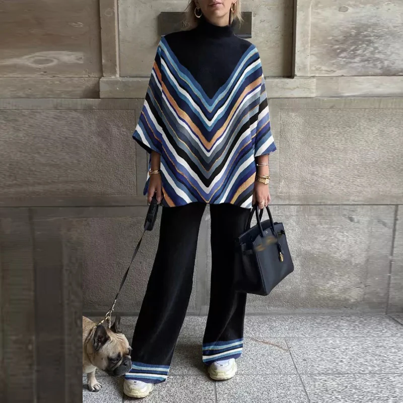 New Elegant Ladies Two Piece Set Vintage Half Turtleneck Pullover & Pants Printed Outfits Autumn Casual 3/4 Sleeve Office Suits
New Elegant Ladies Two Piece Set Vintage Half Turtleneck Pullover & Pants Printed Outfits Autumn Casual 3/4 Sleeve Office Suits