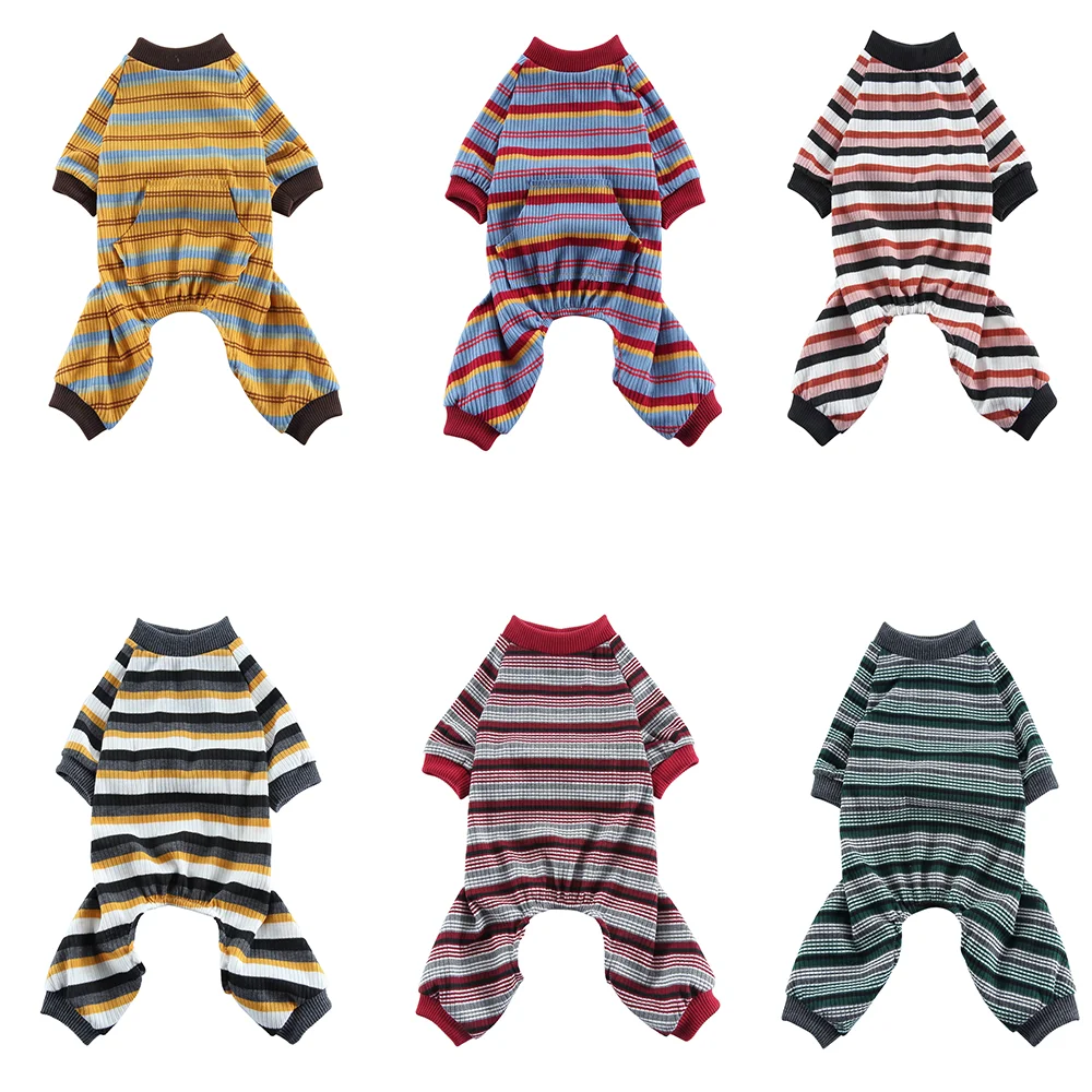 Jumpsuit Suit 4 Legged Pet Dog Pajamas Puppy Clothes Comfortable Warm Cotton Stripe Small Dog Pet for Spring and Summer
Jumpsuit Suit 4 Legged Pet Dog Pajamas Puppy Clothes Comfortable Warm Cotton Stripe Small Dog Pet for Spring and Summer