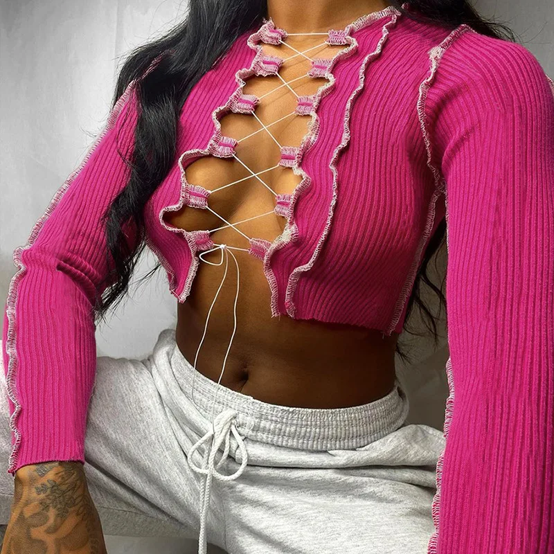Sexy Slim-fit Lace-up Scheming Vest Top Lace-up Placket Open-line Decoration Long-sleeve All-match Multiple Colors Free Shipping
Sexy Slim-fit Lace-up Scheming Vest Top Lace-up Placket Open-line Decoration Long-sleeve All-match Multiple Colors Free Shipping