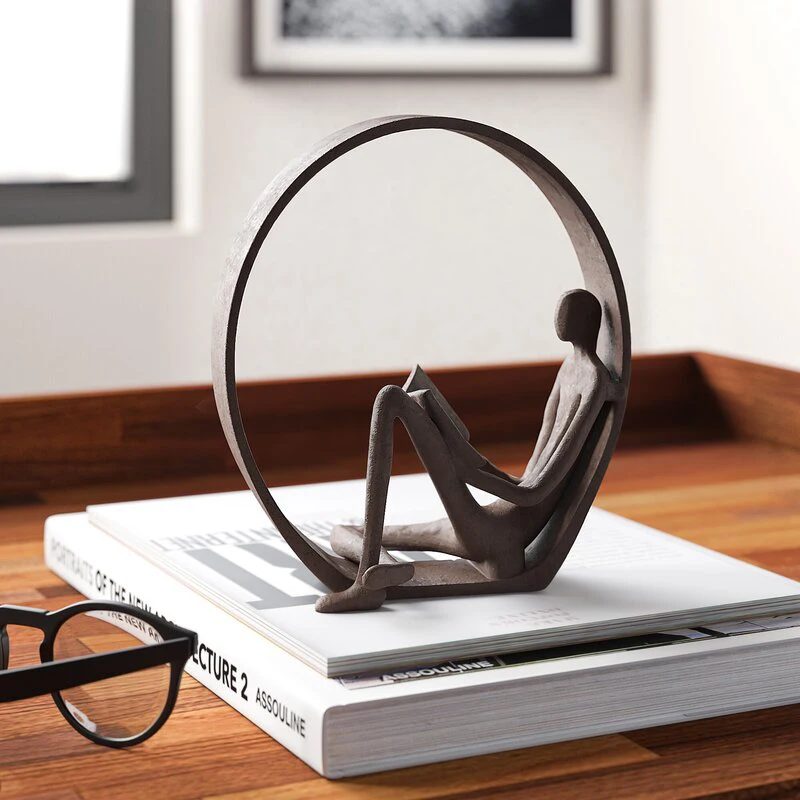 Reader Iron Figurine Read Book Home Table Decoration Furnishing Articles Small Sculpture Statue Metal Crafts Miniature Figurines
Reader Iron Figurine Read Book Home Table Decoration Furnishing Articles Small Sculpture Statue Metal Crafts Miniature Figurines