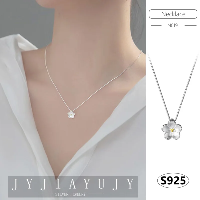 JYJIAYUJY 100% Sterling Silver S925 Necklace Romance Cherry Blossoms Shape Daily Casual Hypoallergenic Women Jewelry Gift N019
JYJIAYUJY 100% Sterling Silver S925 Necklace Romance Cherry Blossoms Shape Daily Casual Hypoallergenic Women Jewelry Gift N019