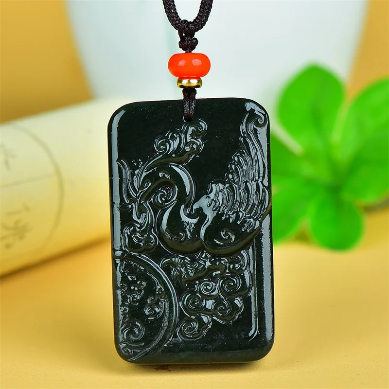 Mai Chuang/He Tian Cyan Jade Phoenix Symbol of Happiness Necklace Pendant Fashion Elegant Personality Jewelry Women Couple Gift
Mai Chuang/He Tian Cyan Jade Phoenix Symbol of Happiness Necklace Pendant Fashion Elegant Personality Jewelry Women Couple Gift