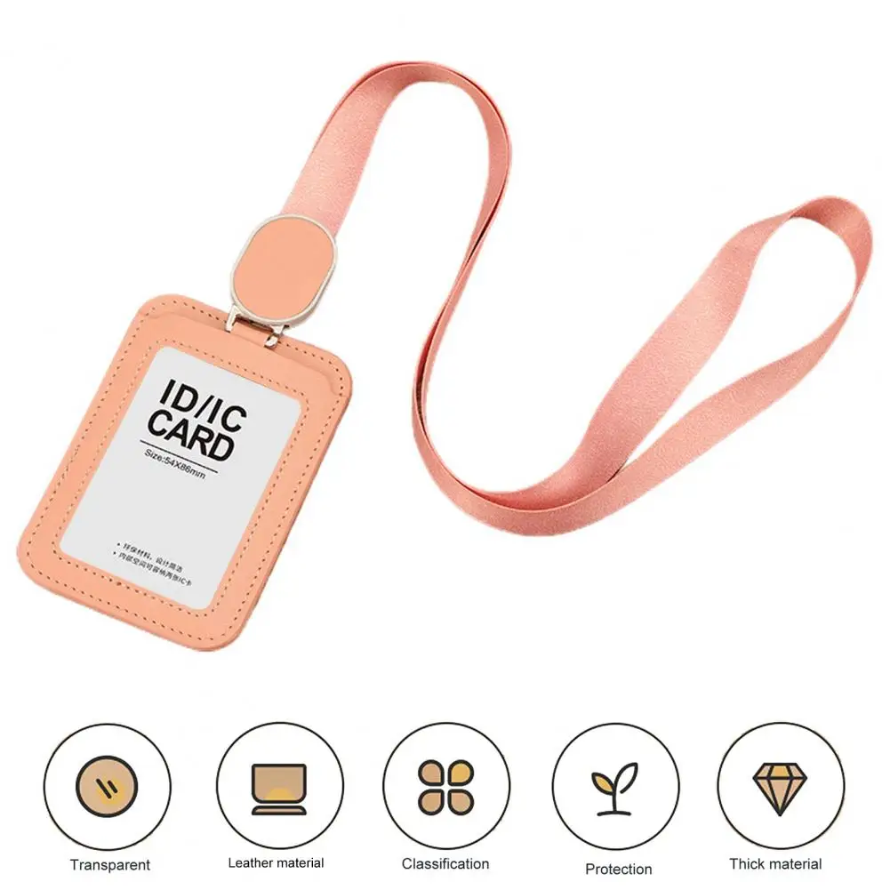 

Storage Card Holder Transparent Design Id Badge Holder with Durable Lanyard Retractable Reel for Work Outdoor Activities Events