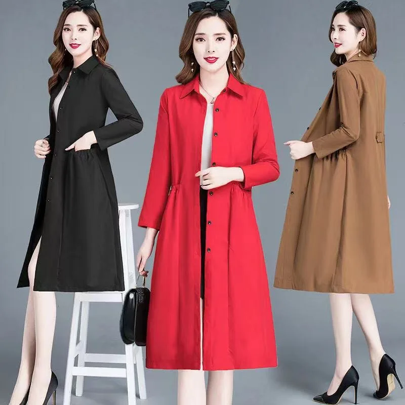 Women's windbreaker Women's medium long women's fashion thin thin black spring and autumn women's coat
Women's windbreaker Women's medium long women's fashion thin thin black spring and autumn women's coat