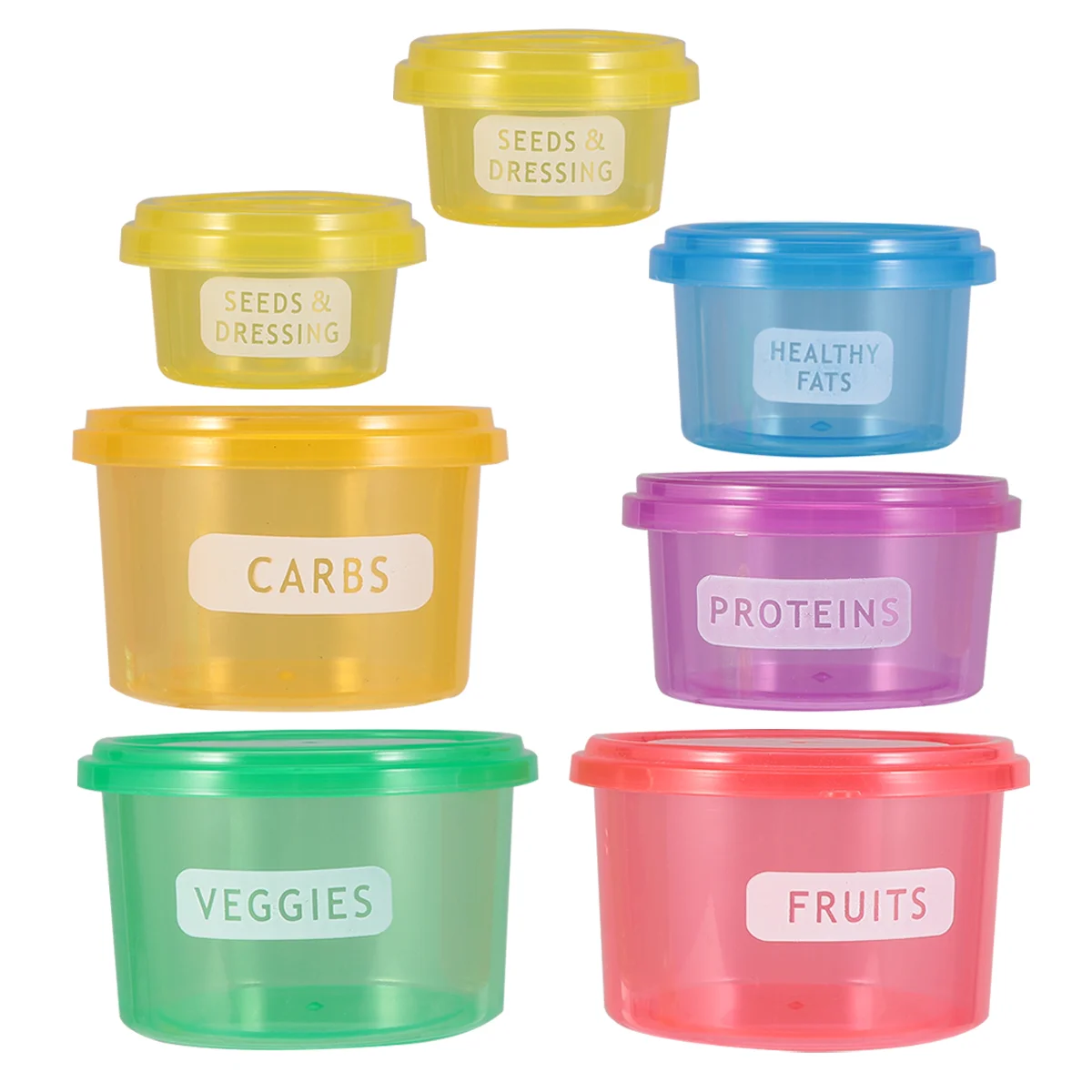 

7pcs Round Diet Portion Box Meal Container Fresh Keeping Storage Dish Boxes ( Below 300ml )