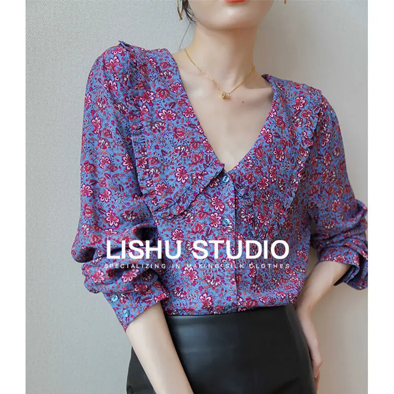 Shirt Women's Long Sleeve Spring 2022 New Purple Shirt Loose Minority Chic Design Chiffon Top
Shirt Women's Long Sleeve Spring 2022 New Purple Shirt Loose Minority Chic Design Chiffon Top