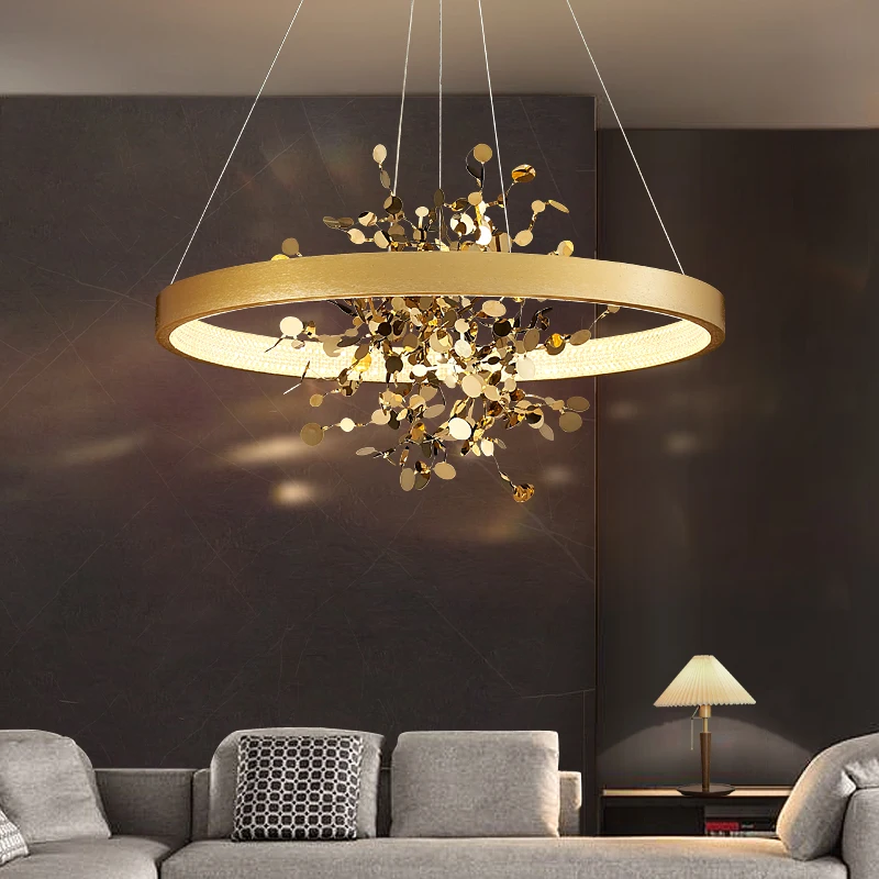 Kobuc Modern exquisite Stainless Steel Ceiling Chandelier Dining room Copper Circular Pendant lamp bedroom cloth shop coffee
Kobuc Modern exquisite Stainless Steel Ceiling Chandelier Dining room Copper Circular Pendant lamp bedroom cloth shop coffee