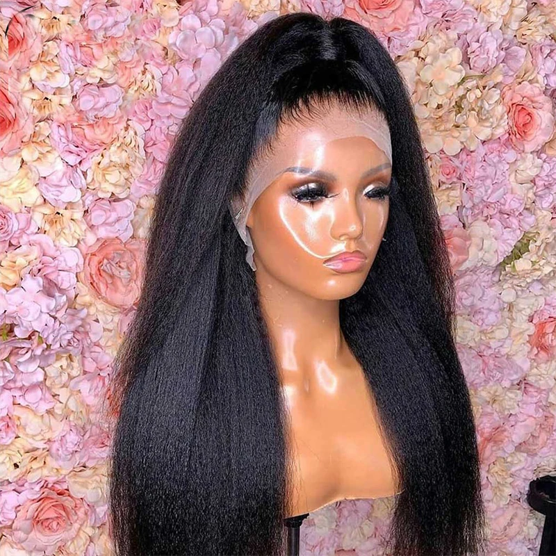 Kinky Straight Wigs Cheap Synthetic Lace Front Wig Women Lace Yaki Wig Female Natural Hair Heat Resistant Fiber Daily Use
Kinky Straight Wigs Cheap Synthetic Lace Front Wig Women Lace Yaki Wig Female Natural Hair Heat Resistant Fiber Daily Use