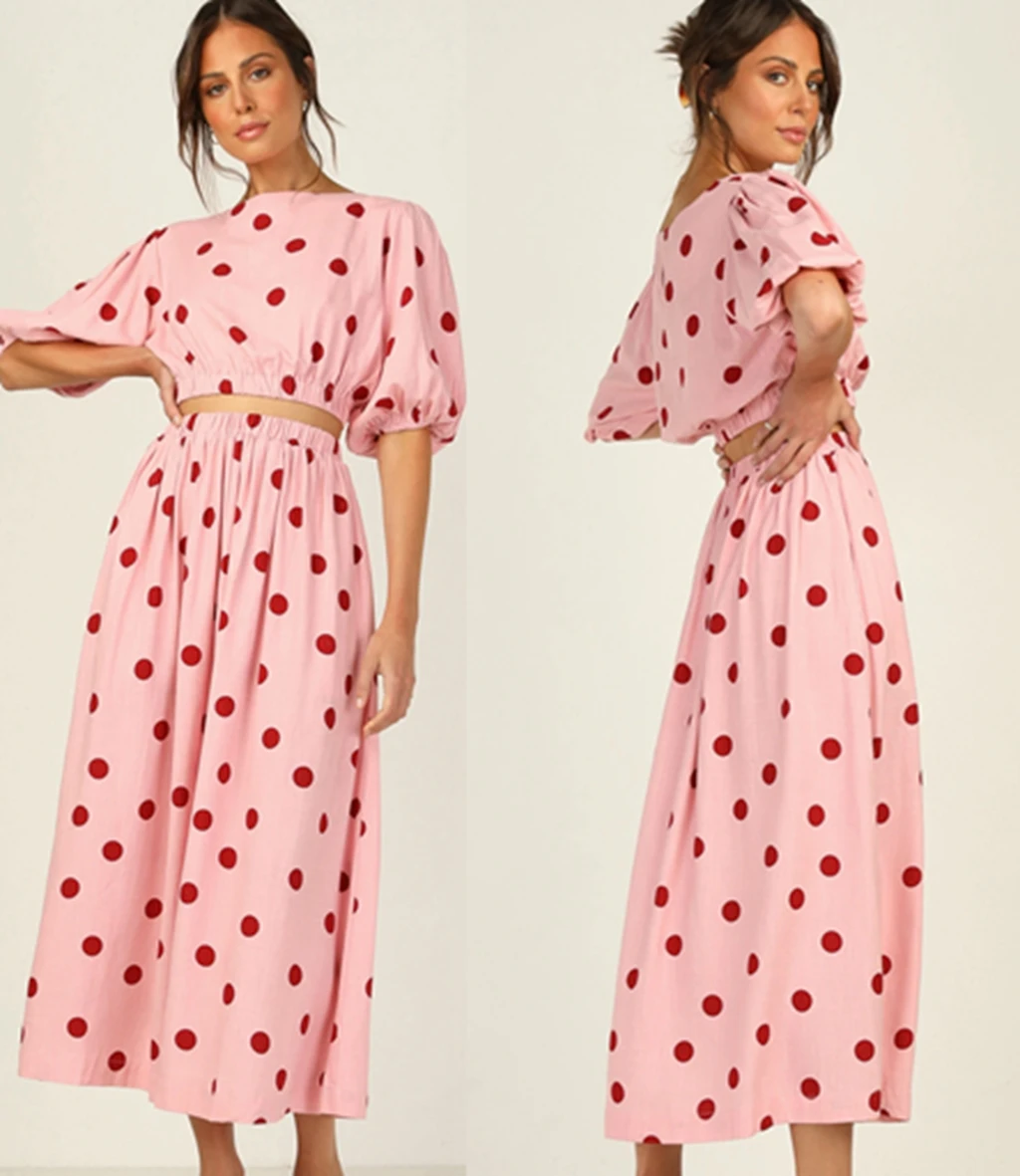 Fashion New Polka Dot Dress Sets For Women 2021 Short Sleeve Casual Office Ladies Outfits
Fashion New Polka Dot Dress Sets For Women 2021 Short Sleeve Casual Office Ladies Outfits