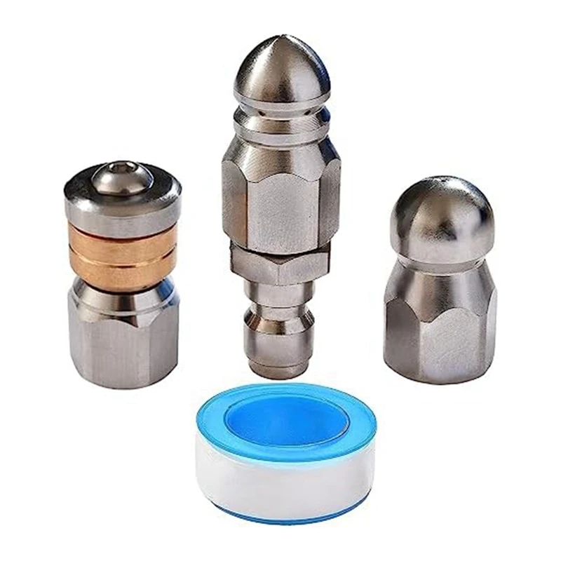 3Pcs Sewer Jetter Nozzle Rotating Fixed Sewer Nozzle For 1/4 Inch Pressure Washer
3Pcs Sewer Jetter Nozzle Rotating Fixed Sewer Nozzle For 1/4 Inch Pressure Washer