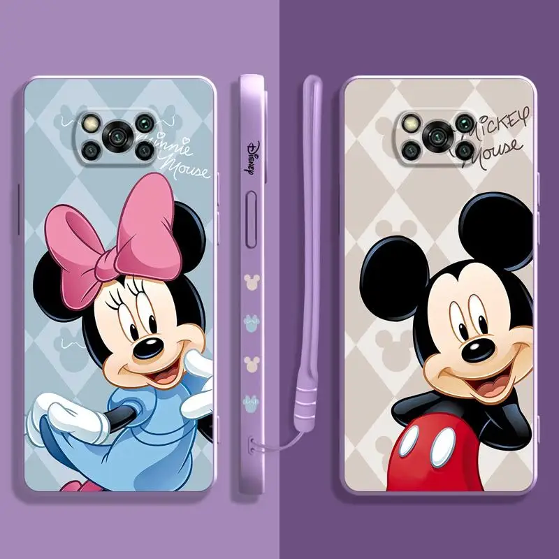 

Liquid Case For Xiaomi POCO X3 X4 NFC M3 M4 M5 Pro F3 GT for Mi 10 11 12 Lite 12T 11T 10S 10T Disney Mickey Minnie Mouse Couple