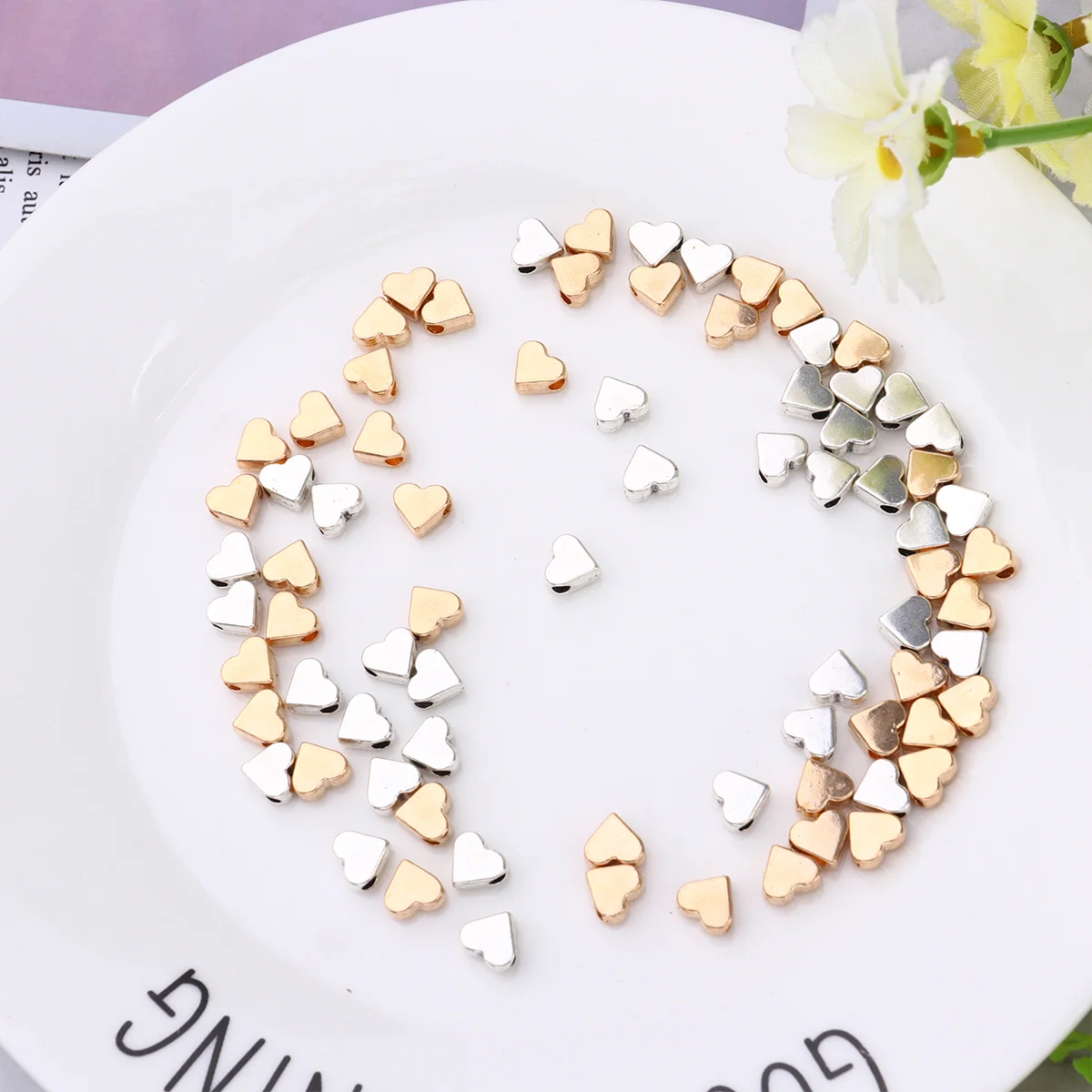 1 Set 100Pcs Charms Bracelet DIY Necklace Nice Loose Beads Jewelry Making Accessories Heart Shape Beads Spacer Beads
1 Set 100Pcs Charms Bracelet DIY Necklace Nice Loose Beads Jewelry Making Accessories Heart Shape Beads Spacer Beads