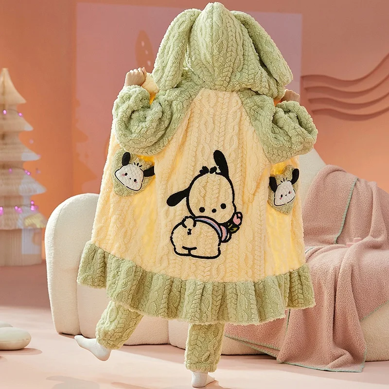 Kawaii Sanrio Pajamas Cinnamoroll Kuromi Cartoon Cute Winter Fashion Loose Fitting Cold Prevention Keep Warm Hooded Pajamas
Kawaii Sanrio Pajamas Cinnamoroll Kuromi Cartoon Cute Winter Fashion Loose Fitting Cold Prevention Keep Warm Hooded Pajamas