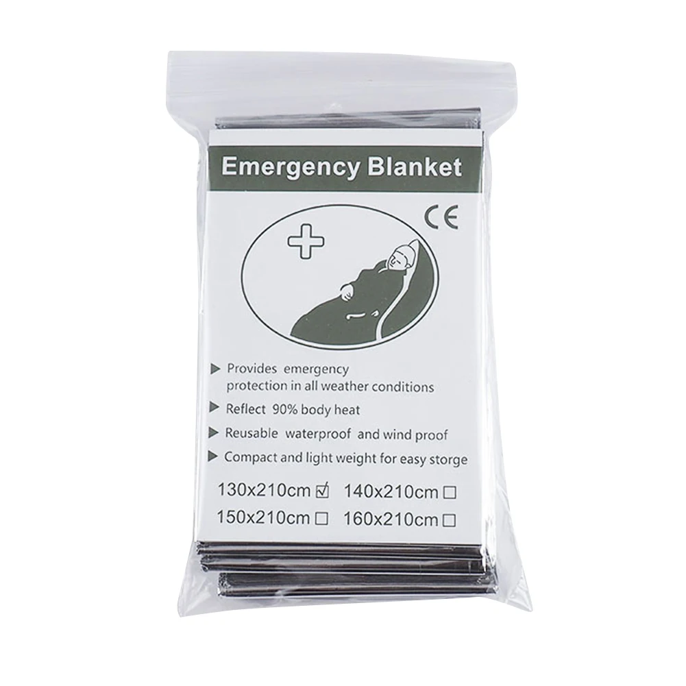 Emergency Blanket Outdoor Survive First Aid Military Rescue Kit Windproof Waterproof Foil Thermal Blanket for Camping Hiking
Emergency Blanket Outdoor Survive First Aid Military Rescue Kit Windproof Waterproof Foil Thermal Blanket for Camping Hiking