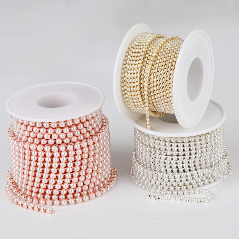 2mm 3mm 10yards Gold Pearl Rhinestone Cup Chain Glass Dense Rhinestone ABS Pearl Chain Trim Apparel Cup Chain For Garment
2mm 3mm 10yards Gold Pearl Rhinestone Cup Chain Glass Dense Rhinestone ABS Pearl Chain Trim Apparel Cup Chain For Garment