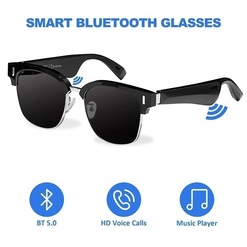 

Умные очки с защитой от синего звука, беспроводные Bluetooth-наушники с открытым динамиком, гарнитура для громкой связи, музыкальных звонков для игр, встреч, тренировок