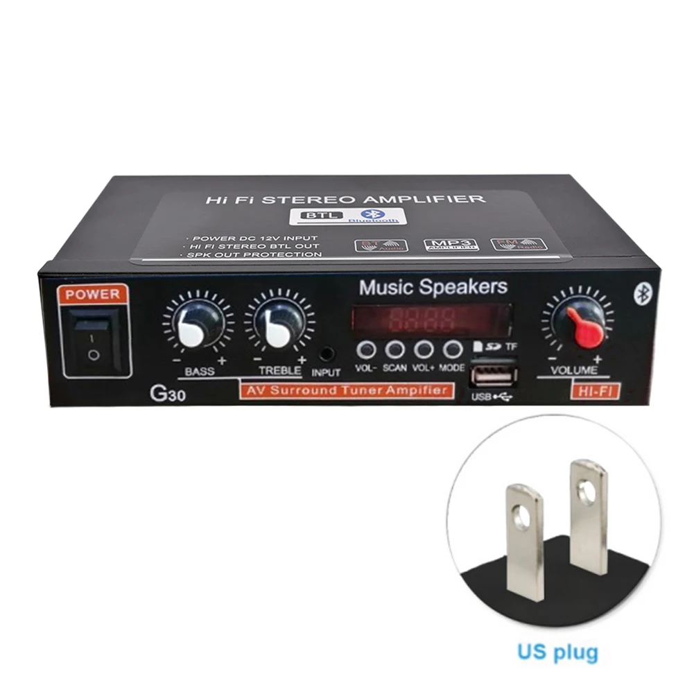 G30 Dual Channel Wireless Home Theater Portable Stereo Amplifier System Iron MP3 Digital Audio Receiver Sound Power
G30 Dual Channel Wireless Home Theater Portable Stereo Amplifier System Iron MP3 Digital Audio Receiver Sound Power