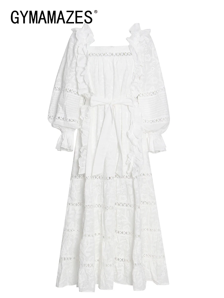 GYMAMAZES Elegant White Cut Out Midi Dress For Women Slash Neck Long Sleeve High Waist Solid Dresses Female 2022 Clothes Fashion
GYMAMAZES Elegant White Cut Out Midi Dress For Women Slash Neck Long Sleeve High Waist Solid Dresses Female 2022 Clothes Fashion