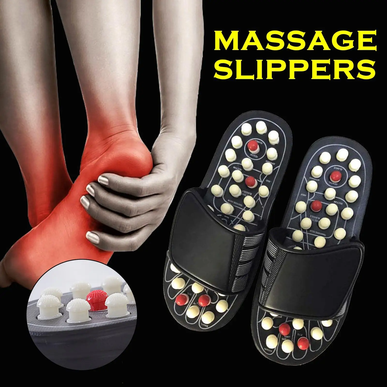 1Pair Acupoint Massage Slippers Sandal For Unisex Feet Chinese Acupressure Therapy Medical Rotating Foot Massager Shoes
1Pair Acupoint Massage Slippers Sandal For Unisex Feet Chinese Acupressure Therapy Medical Rotating Foot Massager Shoes