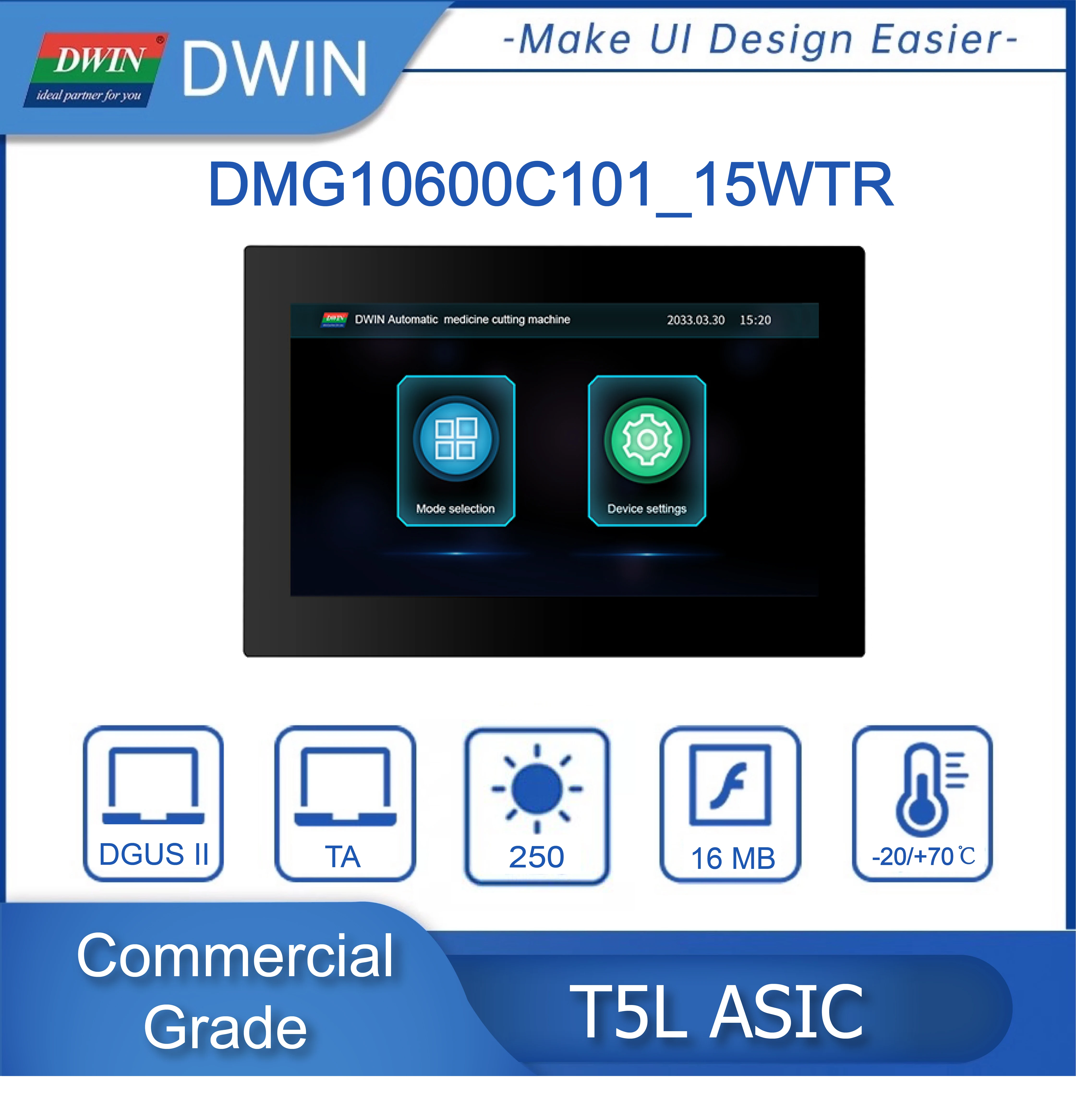 DWIN T5L HMI Touch Screen 10.1 Inch 1024*600 Display Moudel New Human Machine Interface Upgrade With Shell
DWIN T5L HMI Touch Screen 10.1 Inch 1024*600 Display Moudel New Human Machine Interface Upgrade With Shell