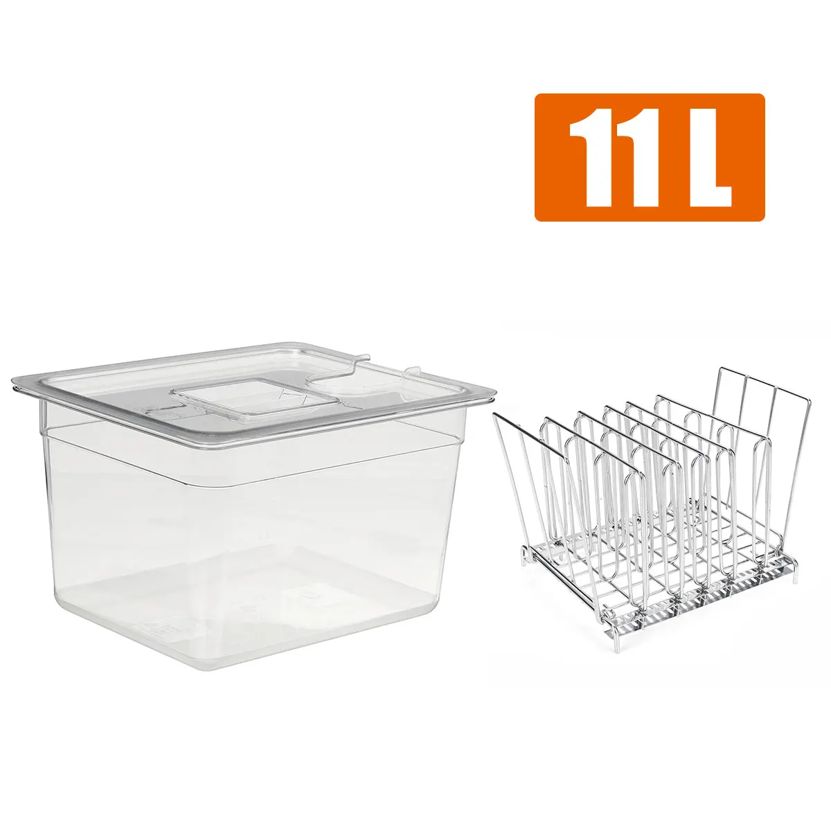 Slow Cooker Accessories 11L Container + Stainless Steel Rack Detachable Dividers Separator for most Sous Vide Cooker machine
Slow Cooker Accessories 11L Container + Stainless Steel Rack Detachable Dividers Separator for most Sous Vide Cooker machine