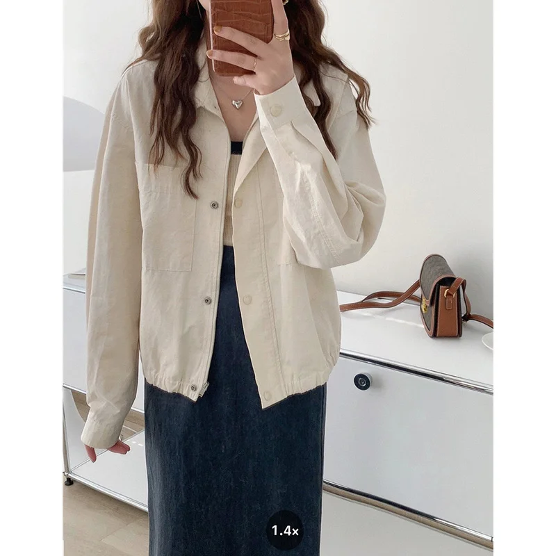 Autumn Long-sleeved Jackets Tops Women 2022 Korean Lapel Casual Tooling Jacket Fashion Solid Color Zipper Coat Female Clothing
Autumn Long-sleeved Jackets Tops Women 2022 Korean Lapel Casual Tooling Jacket Fashion Solid Color Zipper Coat Female Clothing