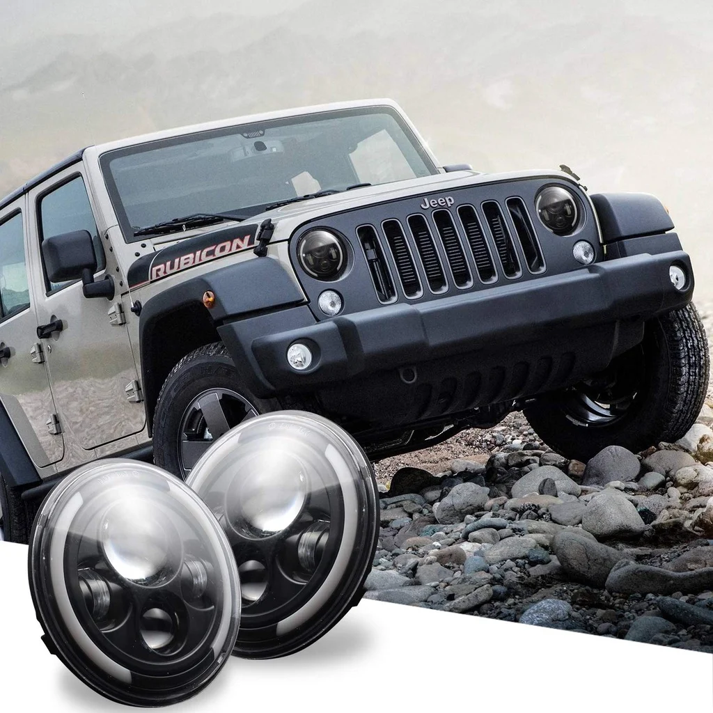 2Pcs 7 Inch LED Headlights Halo Angle Eye For Jeep Wrangler JK TJ CJ LJ, 150W 40000LM 6000K White+3000K Yellow
2Pcs 7 Inch LED Headlights Halo Angle Eye For Jeep Wrangler JK TJ CJ LJ, 150W 40000LM 6000K White+3000K Yellow