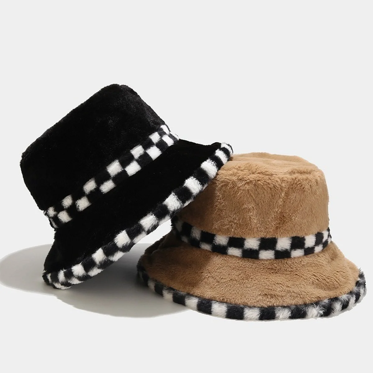 Women's Winter Faux Rabbit Fur Bucket Hat Ladies Classic Lattice Basin Cap Lady Outdoor Sports Fisherman Hats Men Street Panama
Women's Winter Faux Rabbit Fur Bucket Hat Ladies Classic Lattice Basin Cap Lady Outdoor Sports Fisherman Hats Men Street Panama