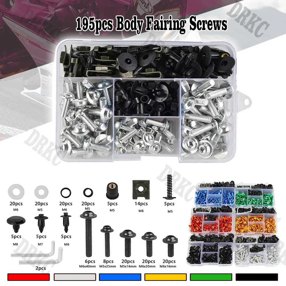 Для KAWASAKI NINJA 250 300 400 650R ABS 1000SX SX Versys 650 1000 195 шт. обтекатель мотоцикла M5 M6 болты комплект винтов гайки зажимы
Для KAWASAKI NINJA 250 300 400 650R ABS 1000SX SX Versys 650 1000 195 шт. обтекатель мотоцикла M5 M6 болты комплект винтов гайки зажимы