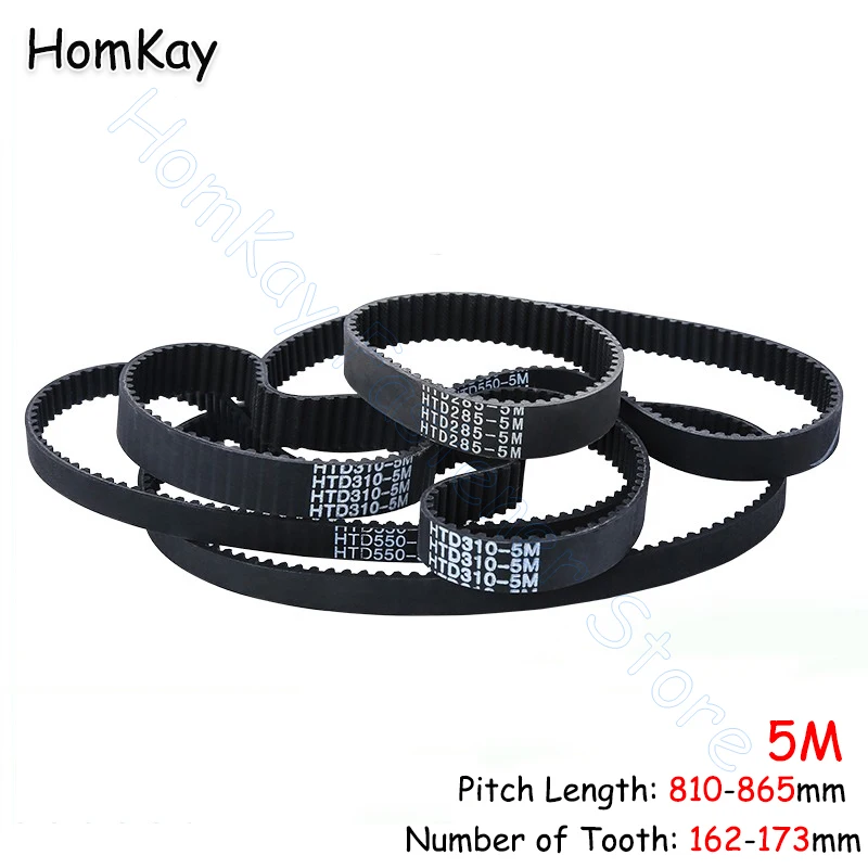 

5M Timing Belt Rubber Closed-loop Transmission Belts Pitch 5mm No.Tooth 162 163 164 165 166 167 168 - 173Pcs width 10 15 20 25mm