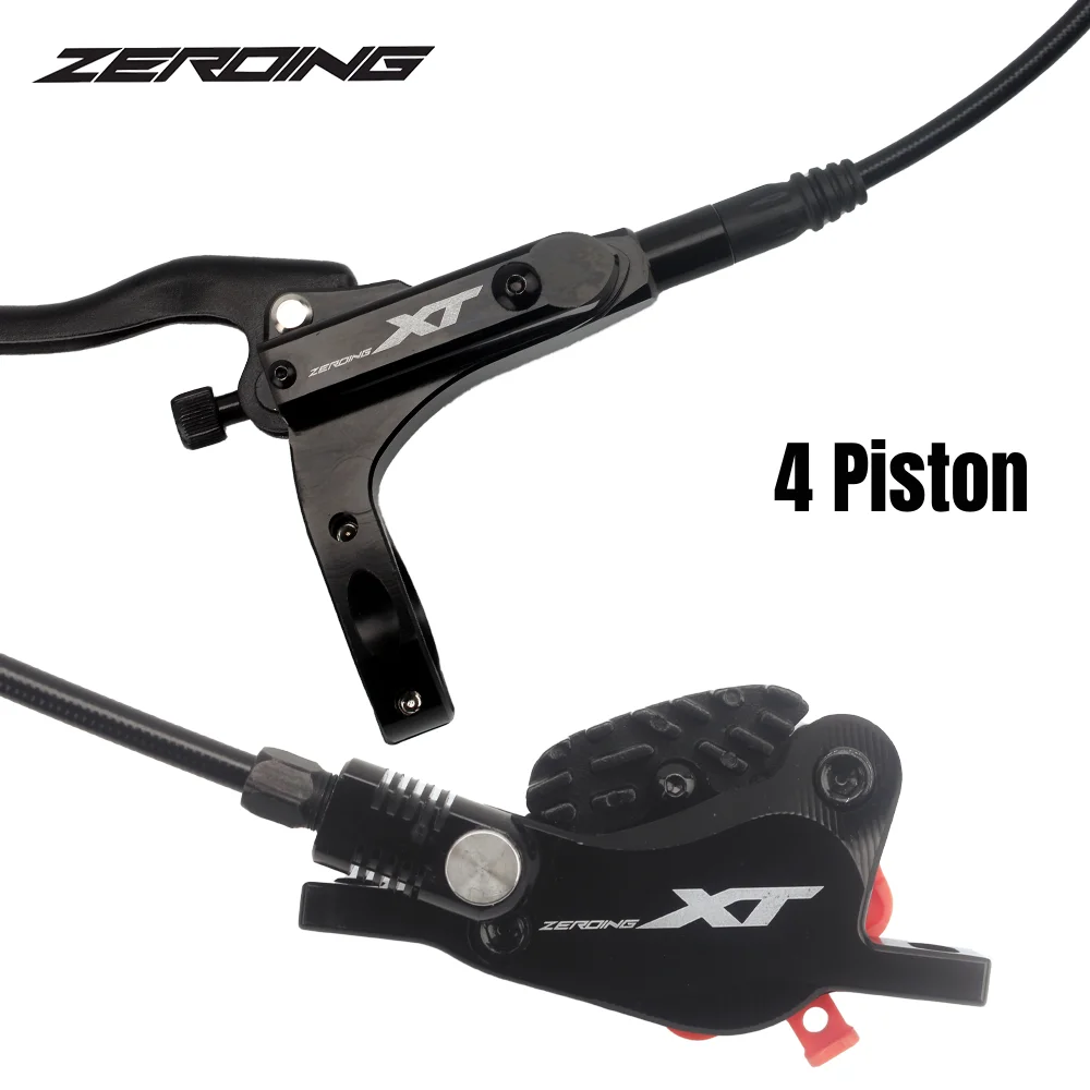 

ZEROING XT MTB 4 Piston Hydraulic Disc Brake With Cooling Full Meatal Pads CNC Tech Mineral Oil Brake For AM Enduro E4 ZEE MT200