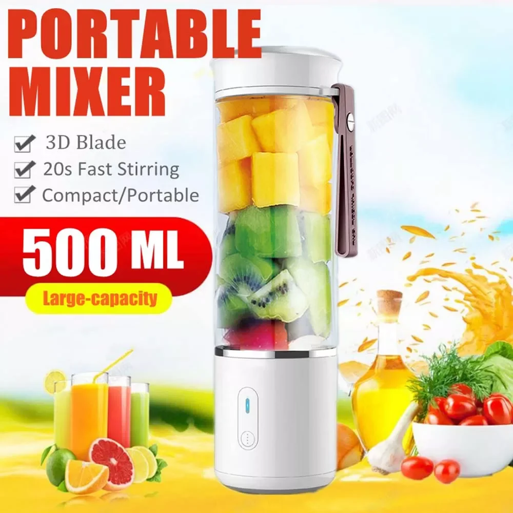 NEW IN 500ml USB Portable Juicer Blender Mini Blender Fruit Vegetables Mixer Quick juicing Kitchen Food Processor Fitness
NEW IN 500ml USB Portable Juicer Blender Mini Blender Fruit Vegetables Mixer Quick juicing Kitchen Food Processor Fitness