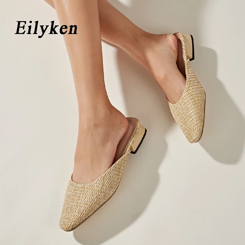 Eilyken/Новые летние плетеные женские тапочки из ротанга на низком квадратном каблуке; Брендовая Повседневная Уличная пляжная обувь с острым н...
Eilyken/Новые летние плетеные женские тапочки из ротанга на низком квадратном каблуке; Брендовая Повседневная Уличная пляжная обувь с острым н...