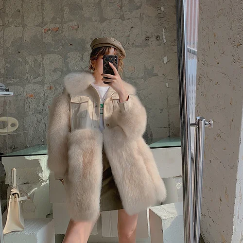 Fox Fur Real Coat Female Genuine Sheepskin Leather Jackets Winter Clothes Women 2023 Fashion Furry Female Jacket Manteau Femme
Fox Fur Real Coat Female Genuine Sheepskin Leather Jackets Winter Clothes Women 2023 Fashion Furry Female Jacket Manteau Femme